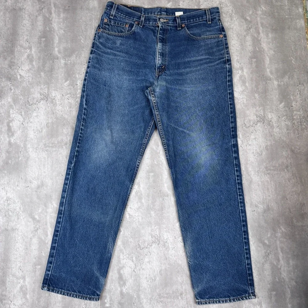 Vintage Levis 550 Jeans Mens 36x32 Blue Denim Faded Straight Fit Baggy USA 90s
